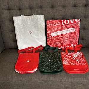 Lululemon reusable shopping bags 5 bags in set